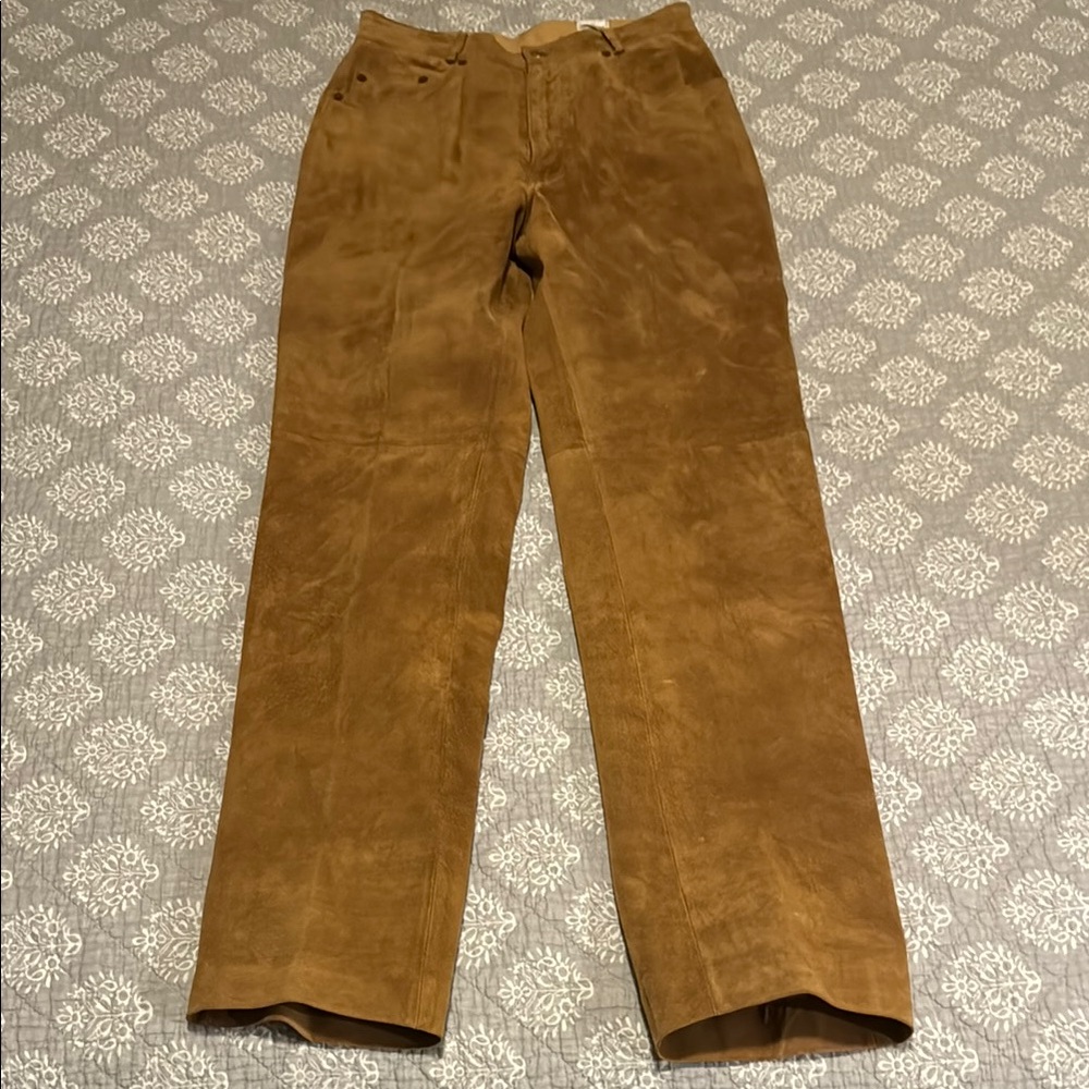Women's Tan Suede Pants
